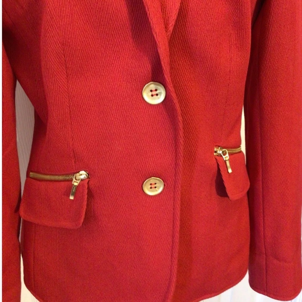 Vintage Mary Kay by Twinhill Red Womens Blazer Jacket Size Medium - Picture 2 of 9